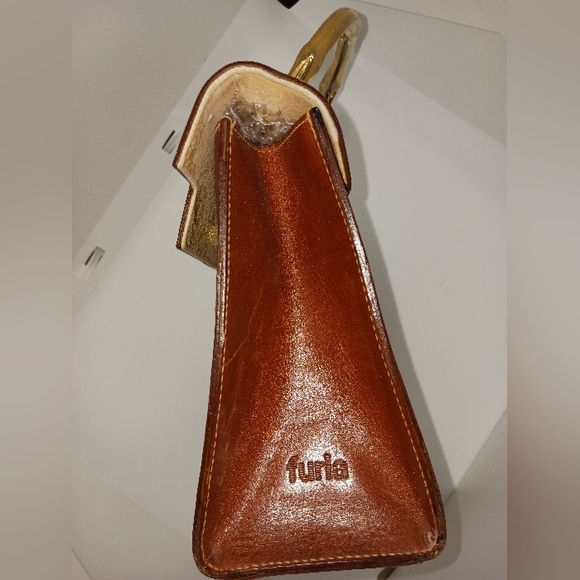 Rare 1970s Vintage FURLA structured kelly-like bag - Picture 6 of 13